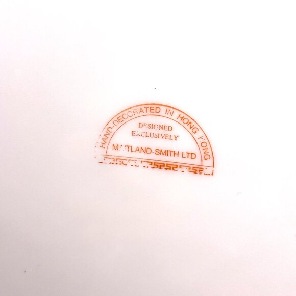 Vtg Maitland-Smith Hand Decorated Rose Lotus Medallion Plate 10.25” Hong Kong - Picture 9 of 9